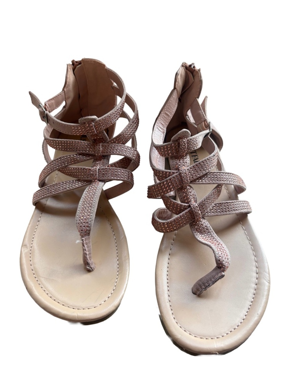 Just Fab Boho Strappy Gladiator Sandals in Blush Pink Mauve